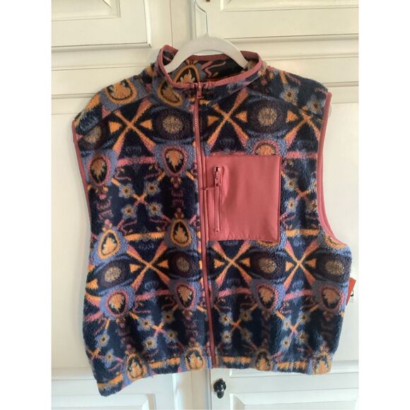 NEW SO Sherpa Cozy Vest Sz XL Aztec Southwestern Full zip - Picture 2 of 8